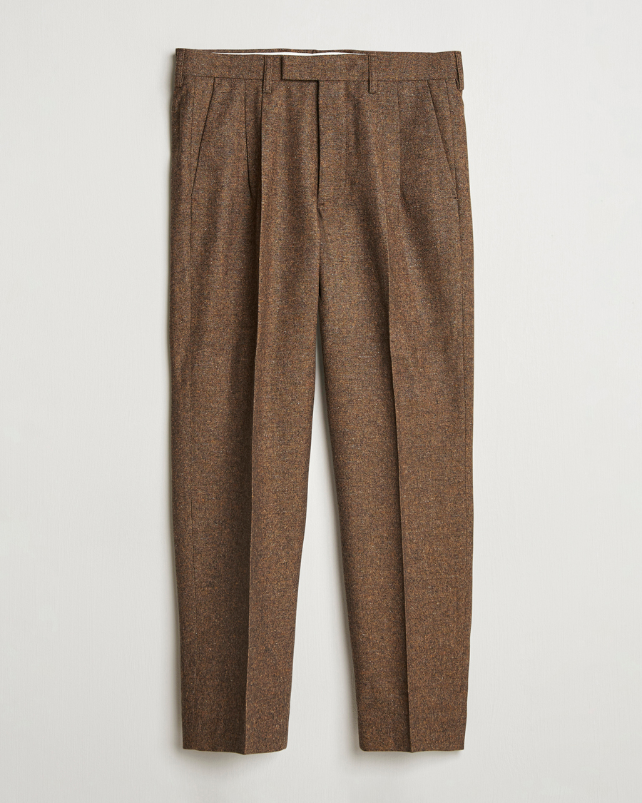 Hombres | Pantalones | NN07 | Fritz Wool Pleated Trousers Orange Brown