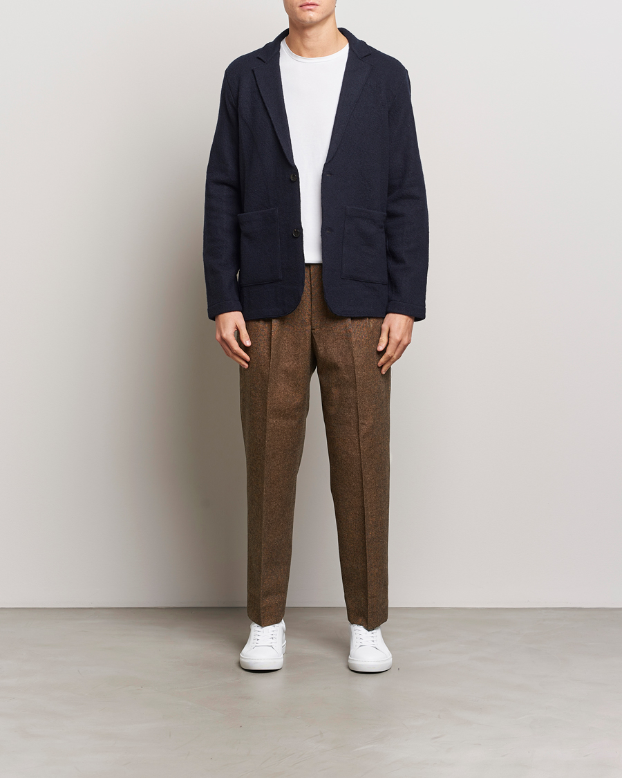 Hombres | Pantalones | NN07 | Fritz Wool Pleated Trousers Orange Brown