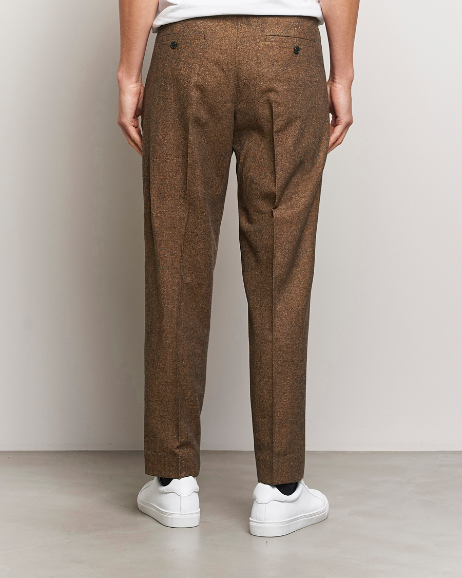 Hombres | Pantalones | NN07 | Fritz Wool Pleated Trousers Orange Brown