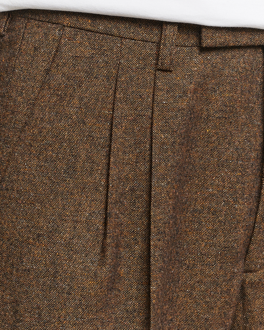 Hombres | Pantalones | NN07 | Fritz Wool Pleated Trousers Orange Brown