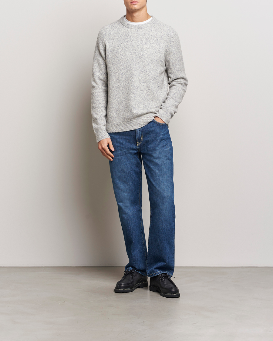 Hombres | Jerséis y prendas de punto | NN07 | John Wool Knitted Sweater Medium Grey Melange