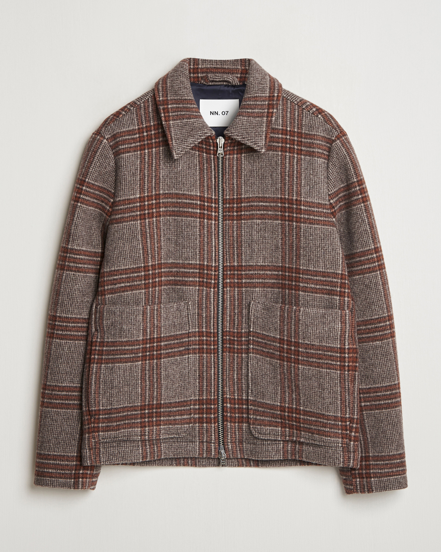 Hombres | Abrigos y chaquetas | NN07 | Gael Wool Checked Jacket Grey/Red