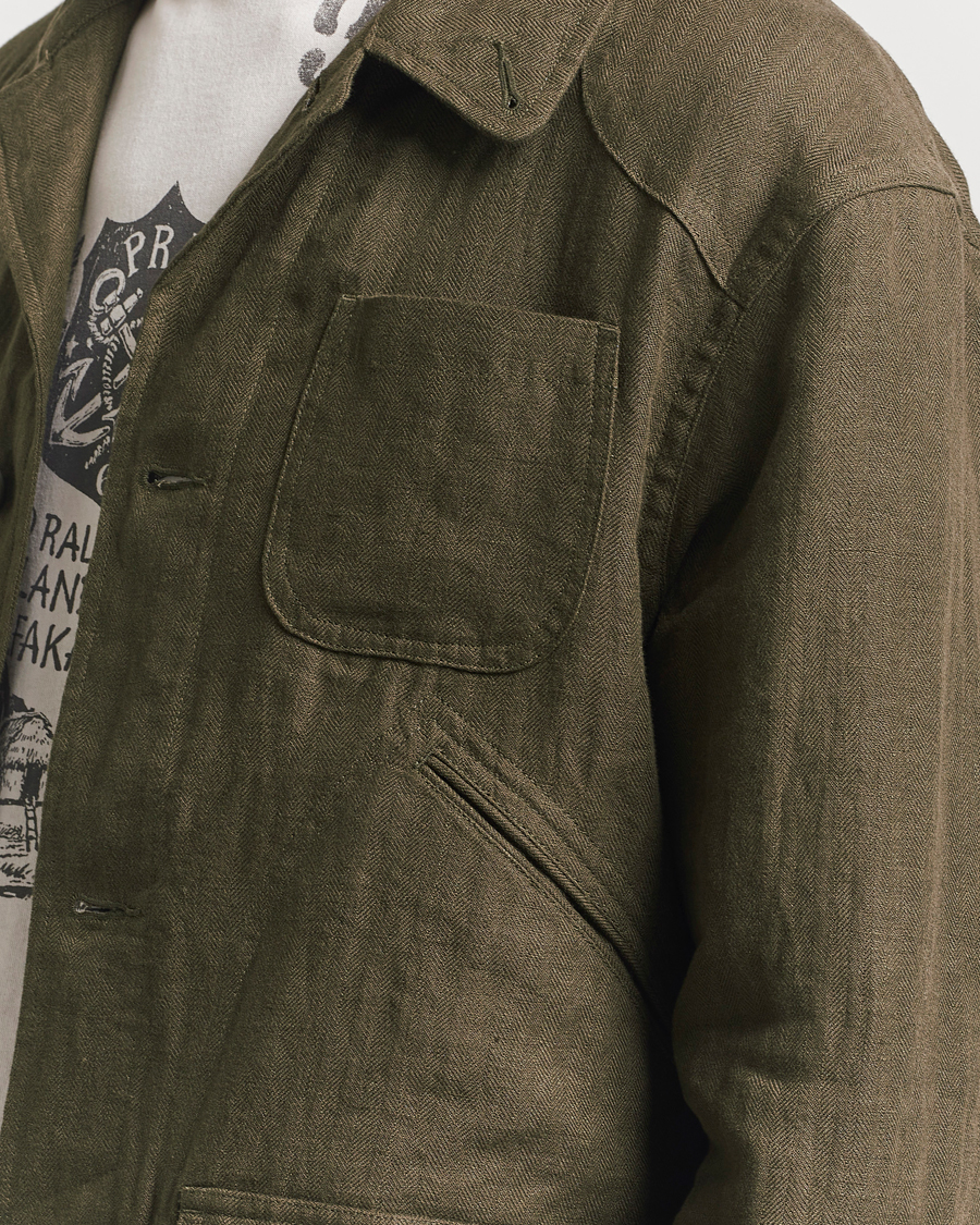 Hombres | Abrigos y chaquetas | Polo Ralph Lauren | Linen Herringbone Field Jacket Ranger Green