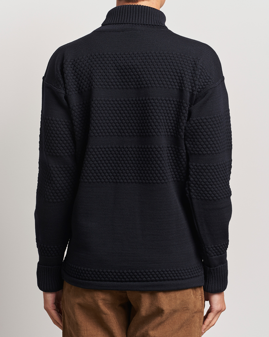 Hombres | Jerséis y prendas de punto | S.N.S. Herning | Fisherman Wool Rollneck Sweater Navy Blue