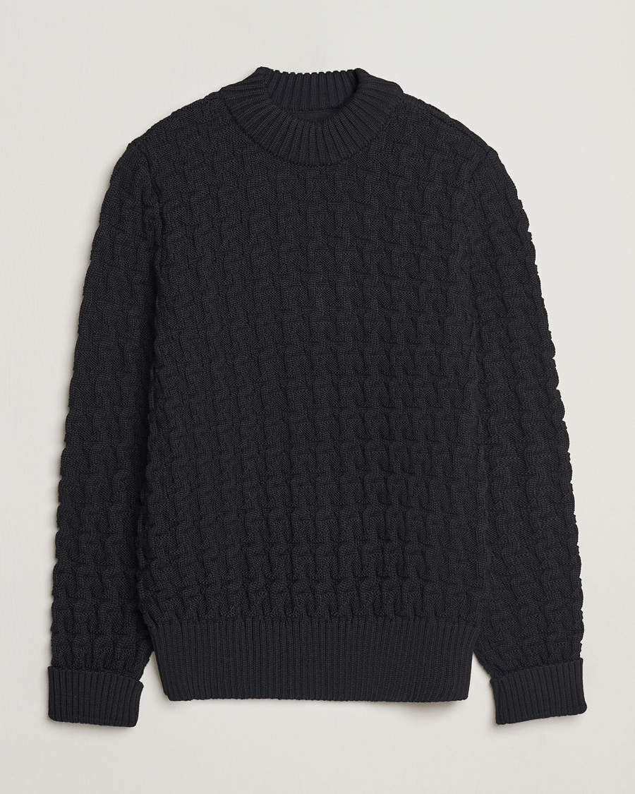 Hombres | Jerséis y prendas de punto | S.N.S. Herning | Stark Wool Cable Knit Sweater Black