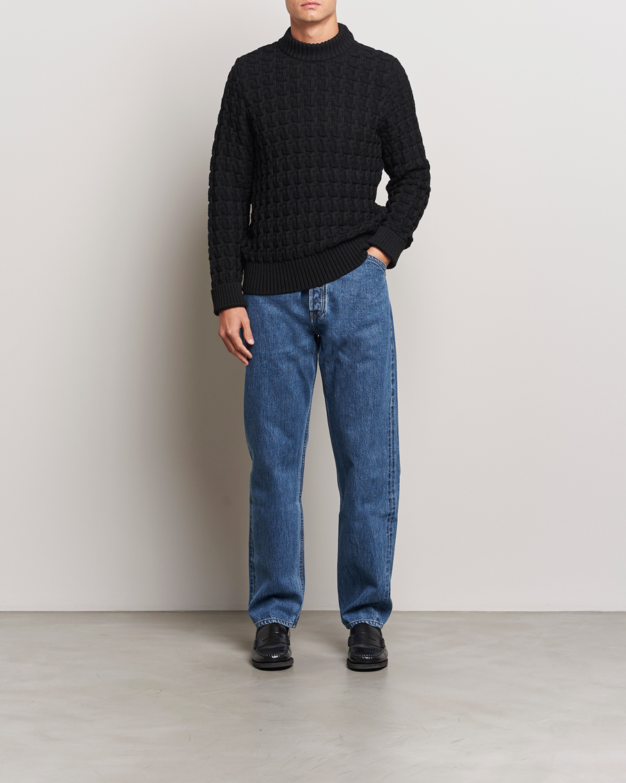 Hombres | Jerséis y prendas de punto | S.N.S. Herning | Stark Wool Cable Knit Sweater Black