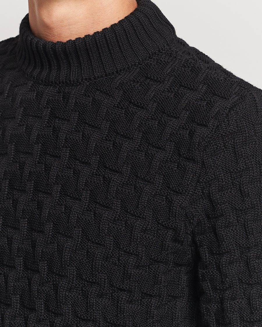Hombres | Jerséis y prendas de punto | S.N.S. Herning | Stark Wool Cable Knit Sweater Black