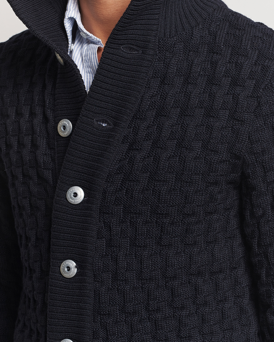 Hombres | Jerséis y prendas de punto | S.N.S. Herning | Stark Wool Cable Cardigan Navy