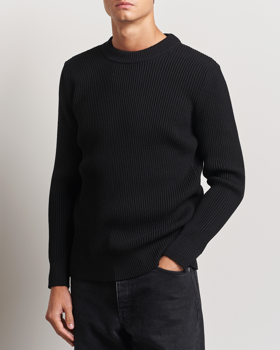 Hombres | Jerséis y prendas de punto | S.N.S. Herning | Fender Wool Crew Neck Black