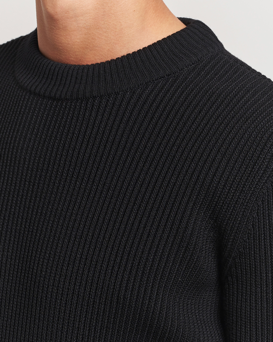 Hombres | Jerséis y prendas de punto | S.N.S. Herning | Fender Wool Crew Neck Black