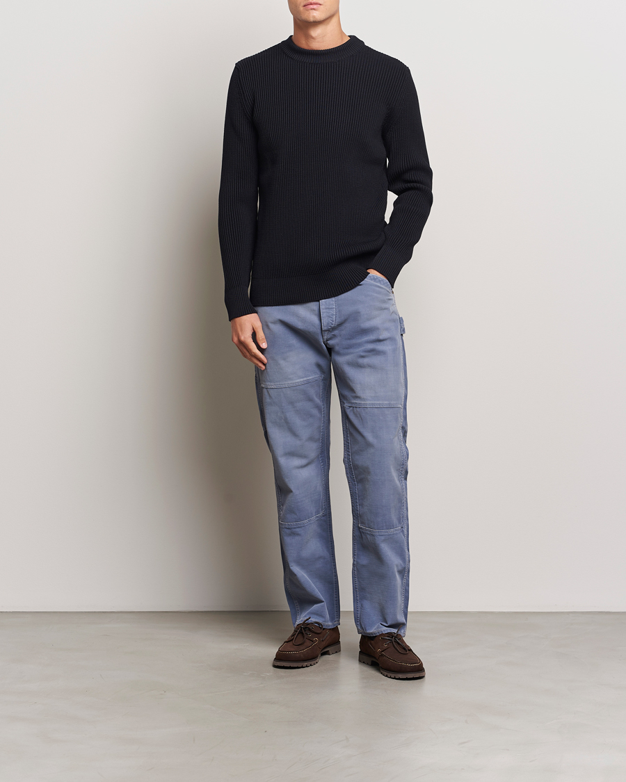 Hombres | Jerséis y prendas de punto | S.N.S. Herning | Fender Wool Crew Neck Navy Blue