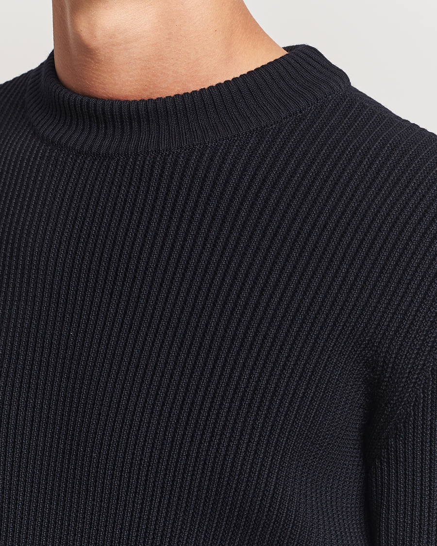 Hombres | Jerséis y prendas de punto | S.N.S. Herning | Fender Wool Crew Neck Navy Blue
