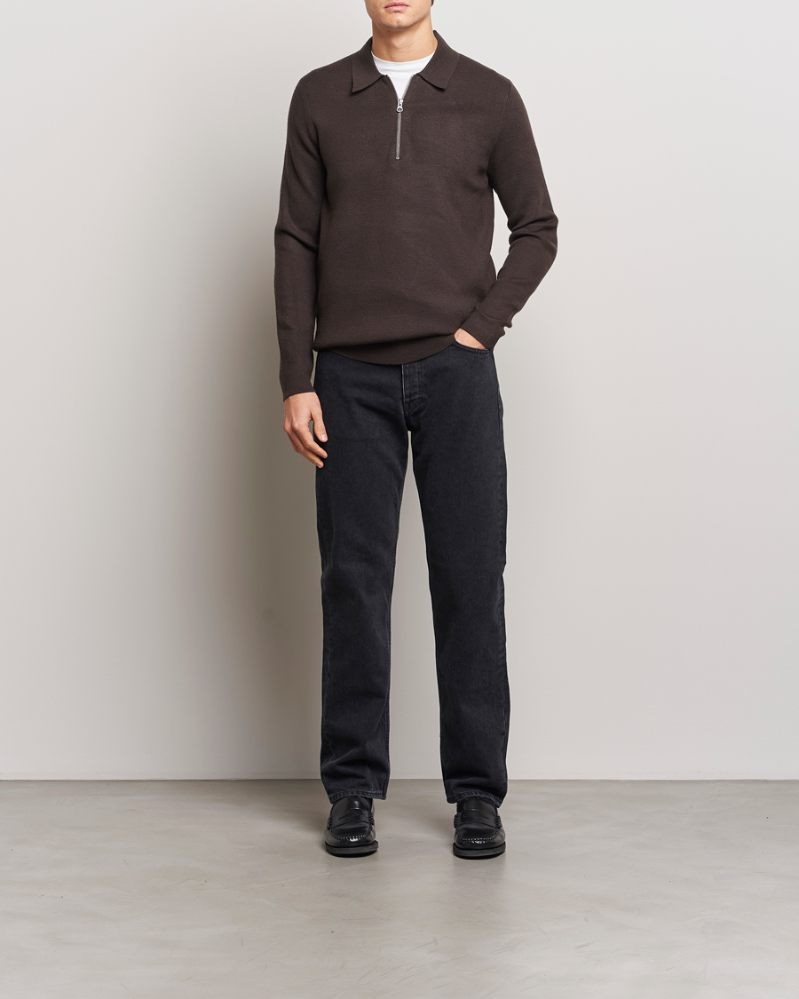 Hombres | Jerséis y prendas de punto | Samsøe Samsøe | Guna Half Zip Turkish Coffee