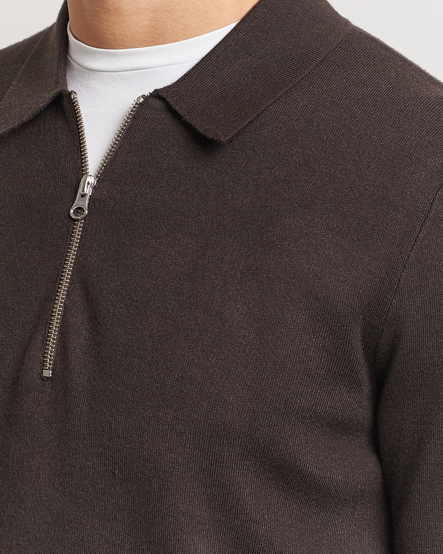Hombres | Jerséis y prendas de punto | Samsøe Samsøe | Guna Half Zip Turkish Coffee