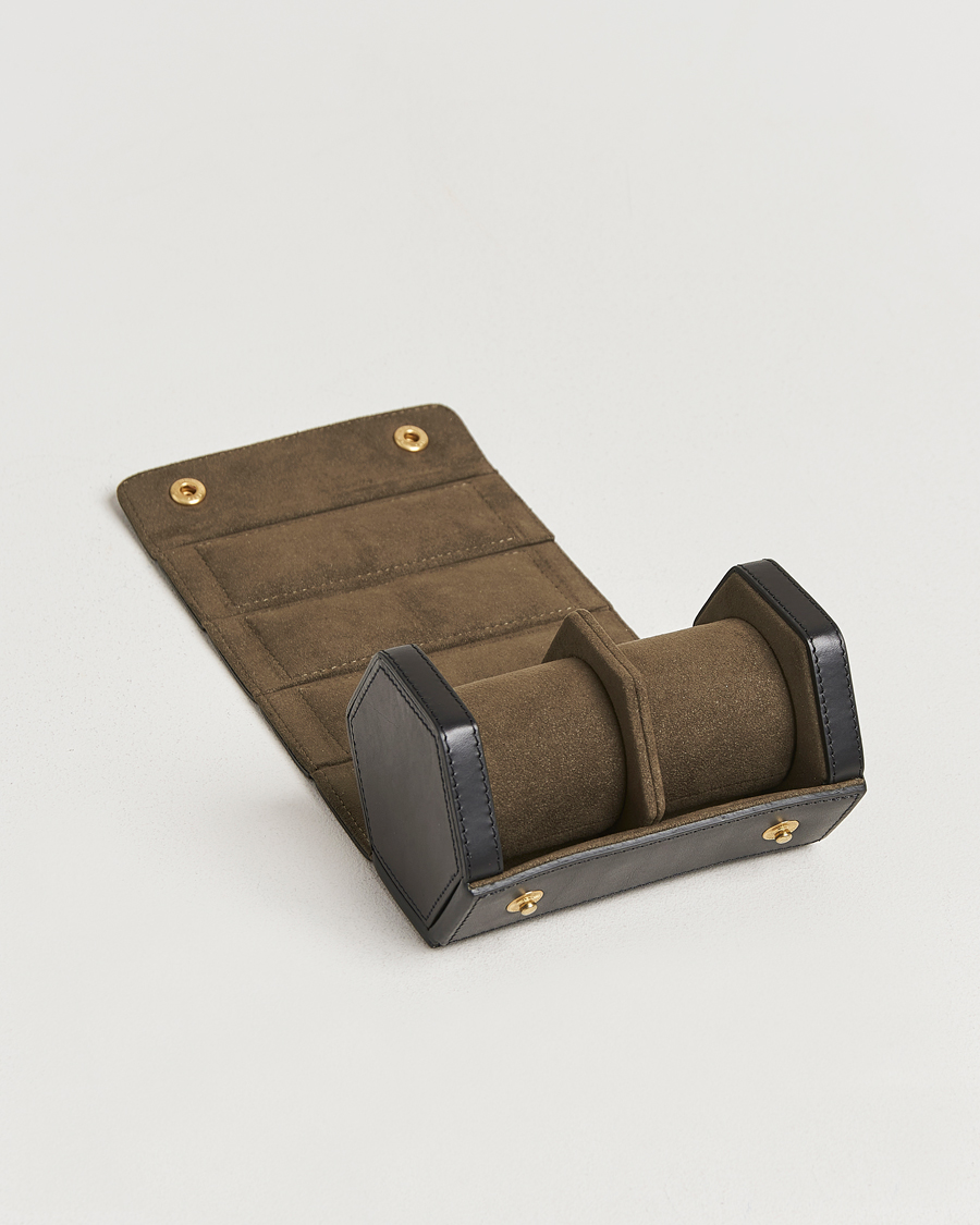Hombres | Cajas y enrolladores de reloj | Bennett Winch | Double Watch Roll Black