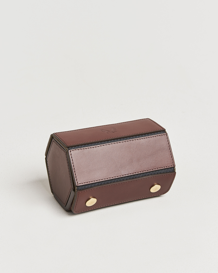 Hombres | Cajas y enrolladores de reloj | Bennett Winch | Double Watch Roll Brown
