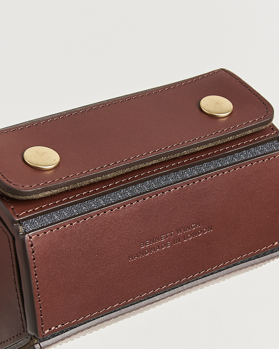 Hombres | Cajas y enrolladores de reloj | Bennett Winch | Double Watch Roll Brown