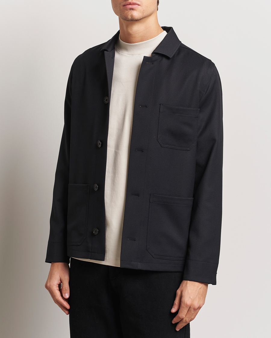 Hombres | Abrigos y chaquetas | Filippa K | Louis Wool Gabardine Shirt Jacket Black