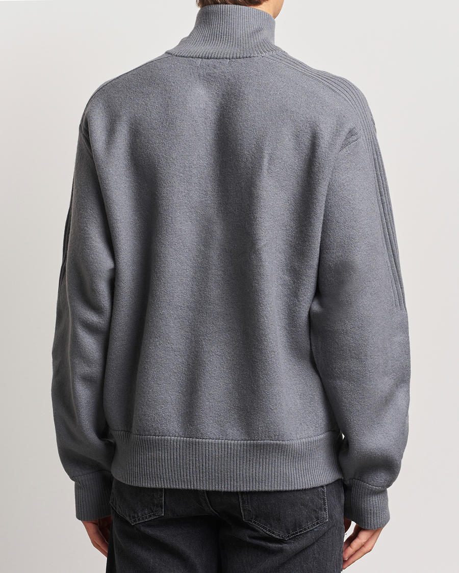 Hombres | Jerséis y prendas de punto | J.Lindeberg | Bon Boiled Wool Quarter Zip Lava Smoke