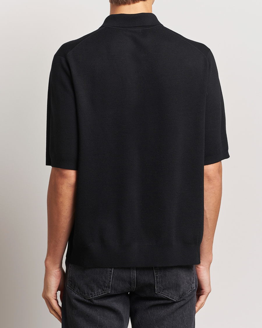 Hombres | Jerséis y prendas de punto | J.Lindeberg | Tyler Quarter Zip Knit Polo Black