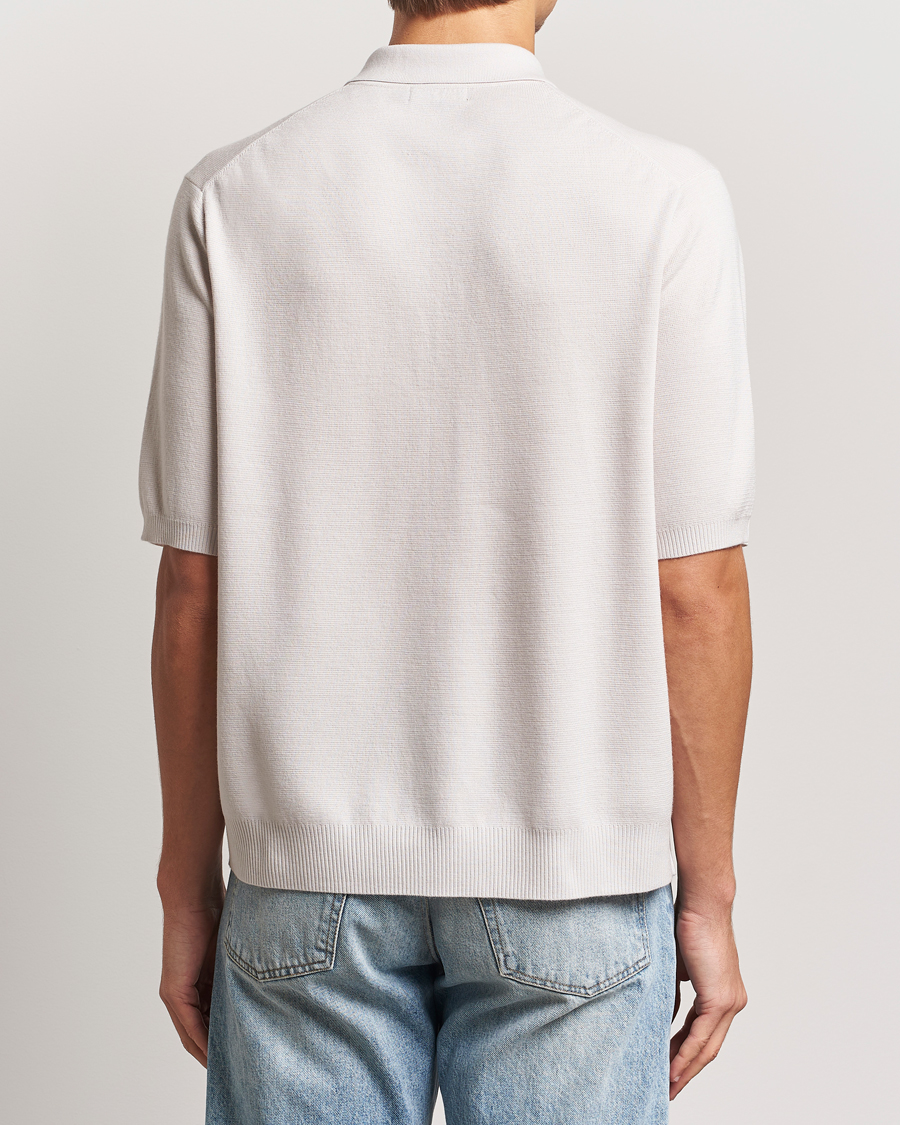 Hombres | Jerséis y prendas de punto | J.Lindeberg | Tyler Quarter Zip Knit Polo Moonbeam