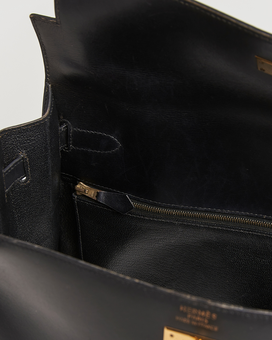 Hombres | Hermès Pre-Owned Kelly 35 Handbag Box Calf Black | Hermès Pre-Owned | Kelly 35 Handbag Box Calf Black