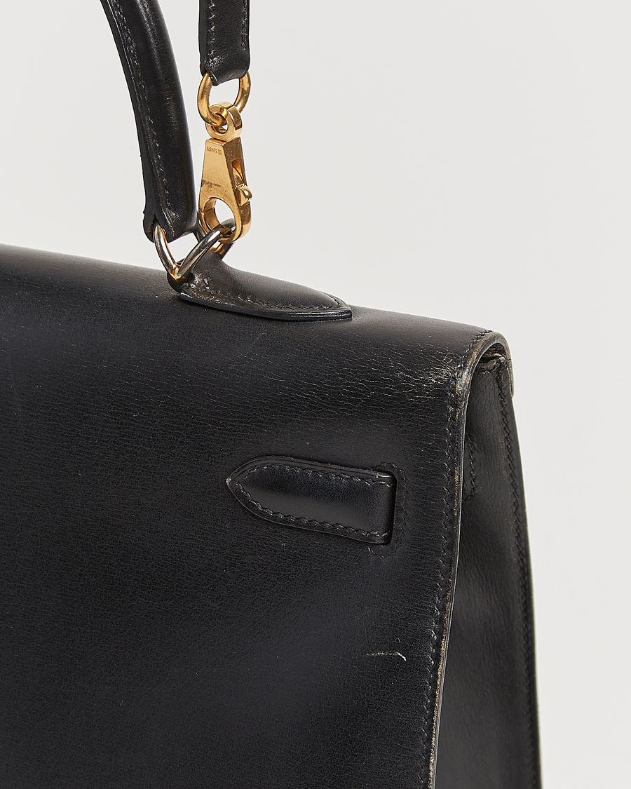 Hombres | Hermès Pre-Owned Kelly 35 Handbag Box Calf Black | Hermès Pre-Owned | Kelly 35 Handbag Box Calf Black