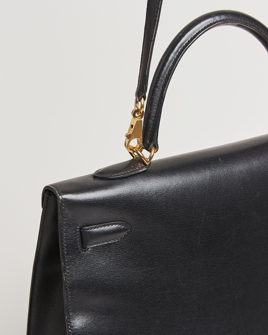 Hombres | Hermès Pre-Owned Kelly 35 Handbag Box Calf Black | Hermès Pre-Owned | Kelly 35 Handbag Box Calf Black