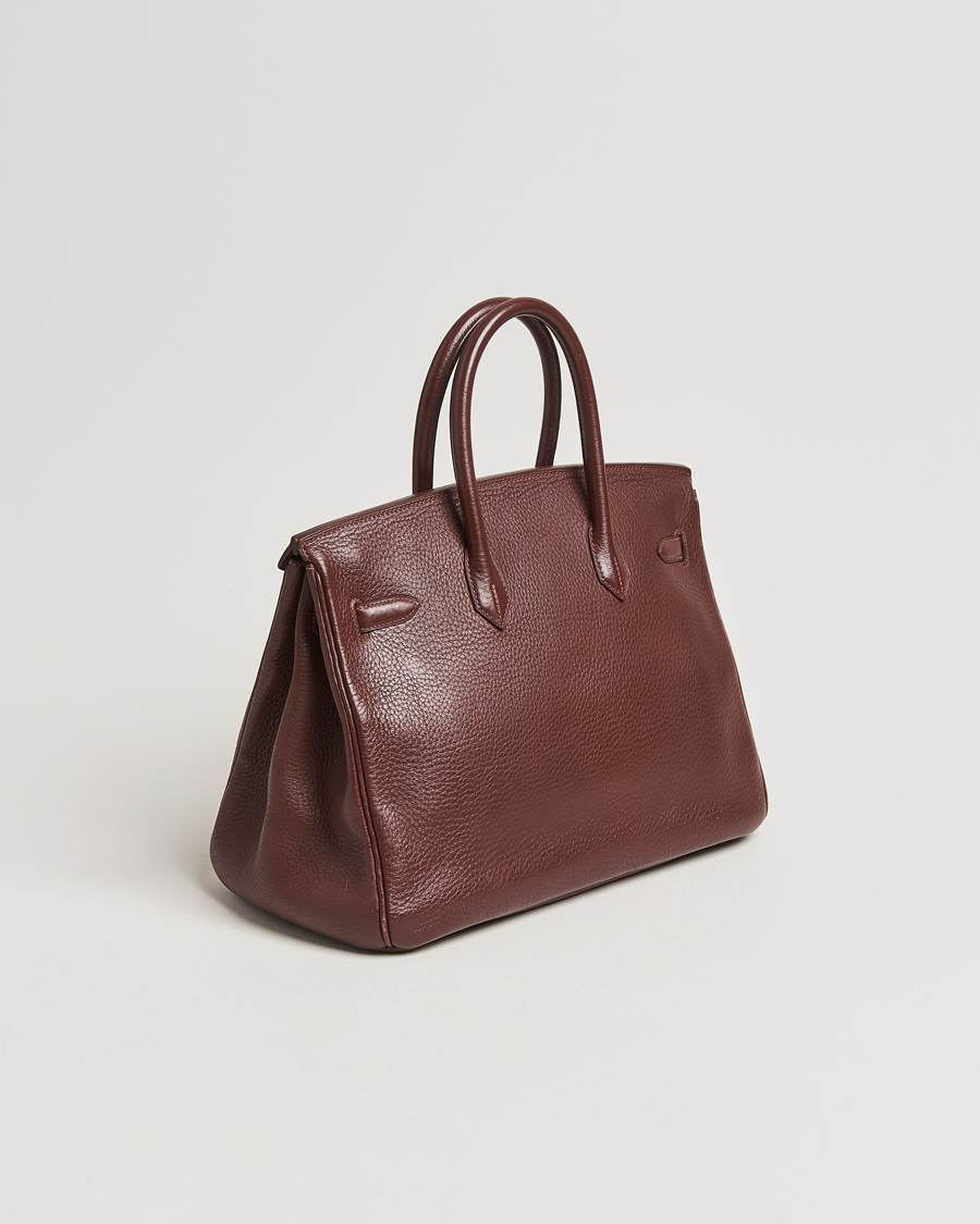 Hombres | Hermès Pre-Owned Birkin 35 Taurillon Clemence Handbag Havana | Hermès Pre-Owned | Birkin 35 Taurillon Clemence Handbag Havana