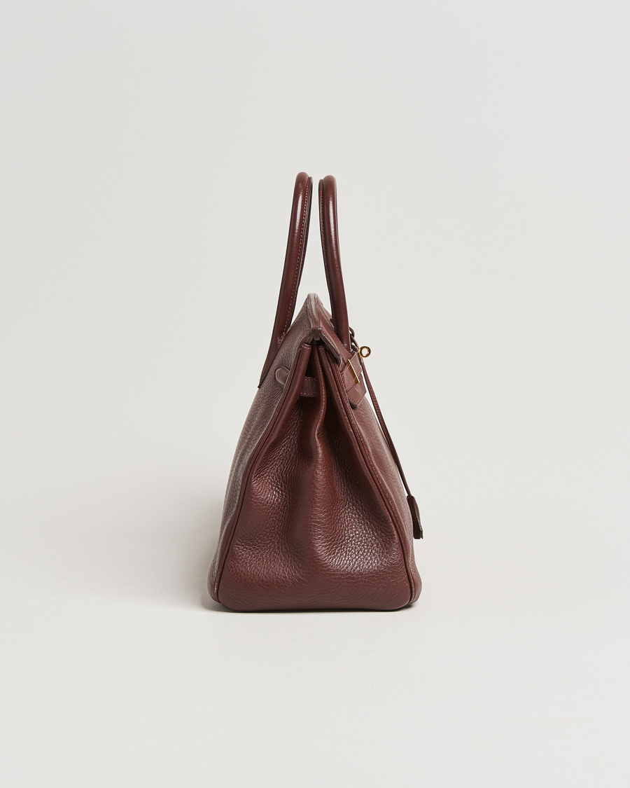 Hombres | Hermès Pre-Owned Birkin 35 Taurillon Clemence Handbag Havana | Hermès Pre-Owned | Birkin 35 Taurillon Clemence Handbag Havana