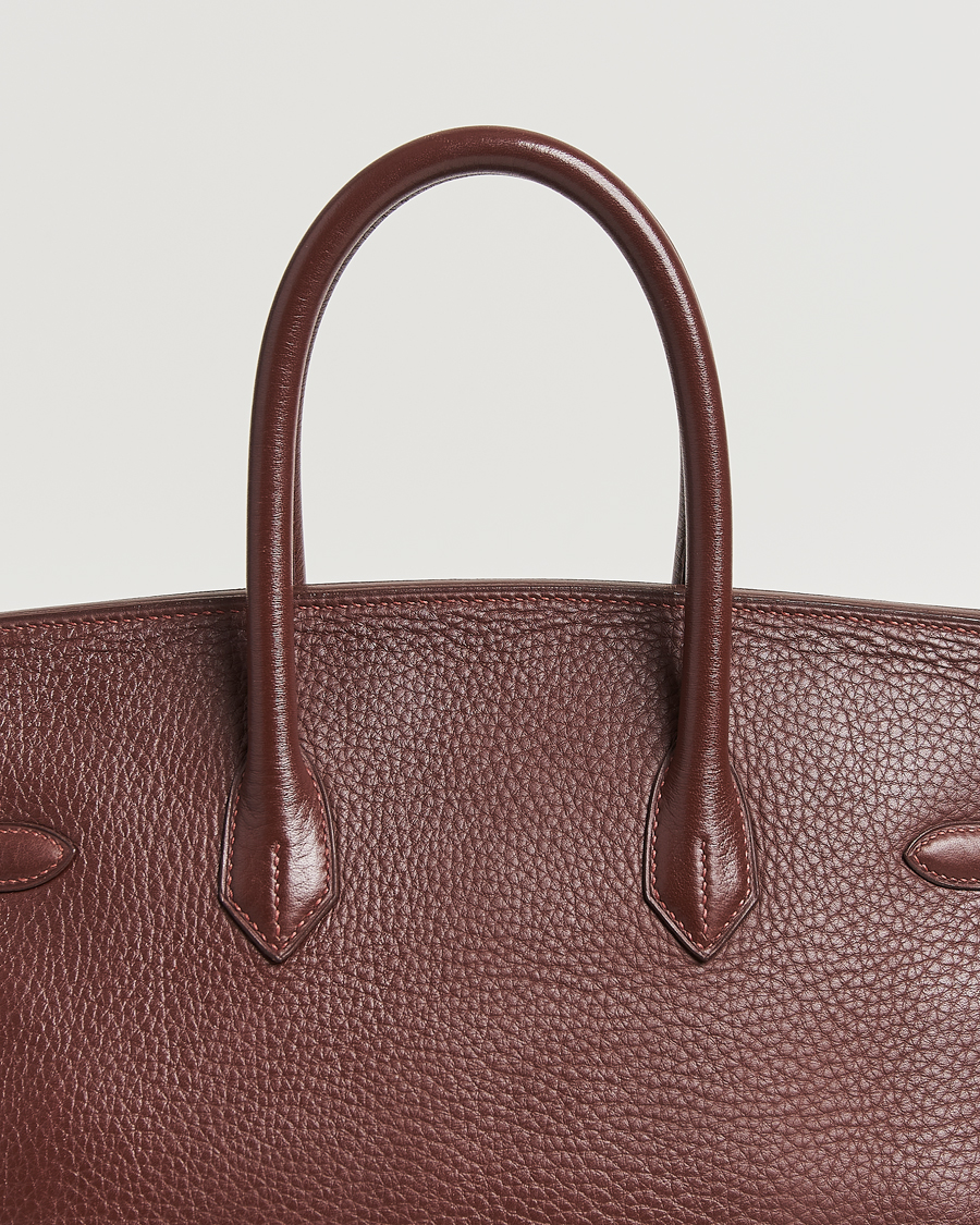 Hombres | Hermès Pre-Owned Birkin 35 Taurillon Clemence Handbag Havana | Hermès Pre-Owned | Birkin 35 Taurillon Clemence Handbag Havana