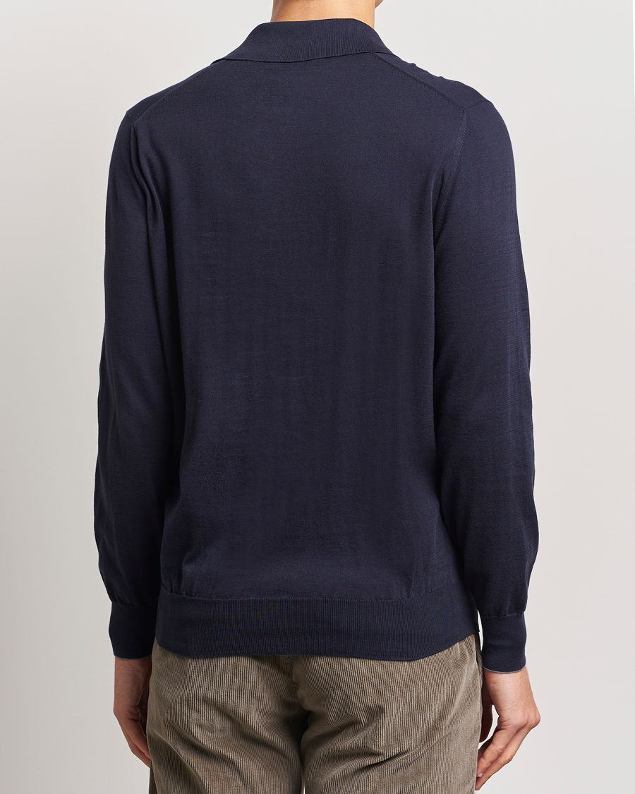 Hombres | Jerséis y prendas de punto | Brunello Cucinelli | Long Sleeve Polo Navy