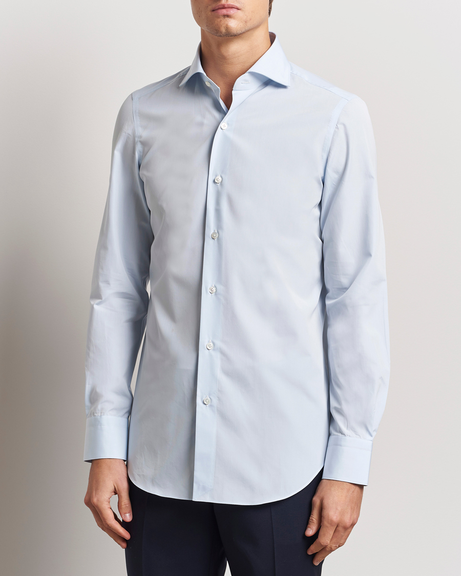 Hombres | Camisas | Finamore Napoli | Milano Slim Fit Classic Shirt Light Blue