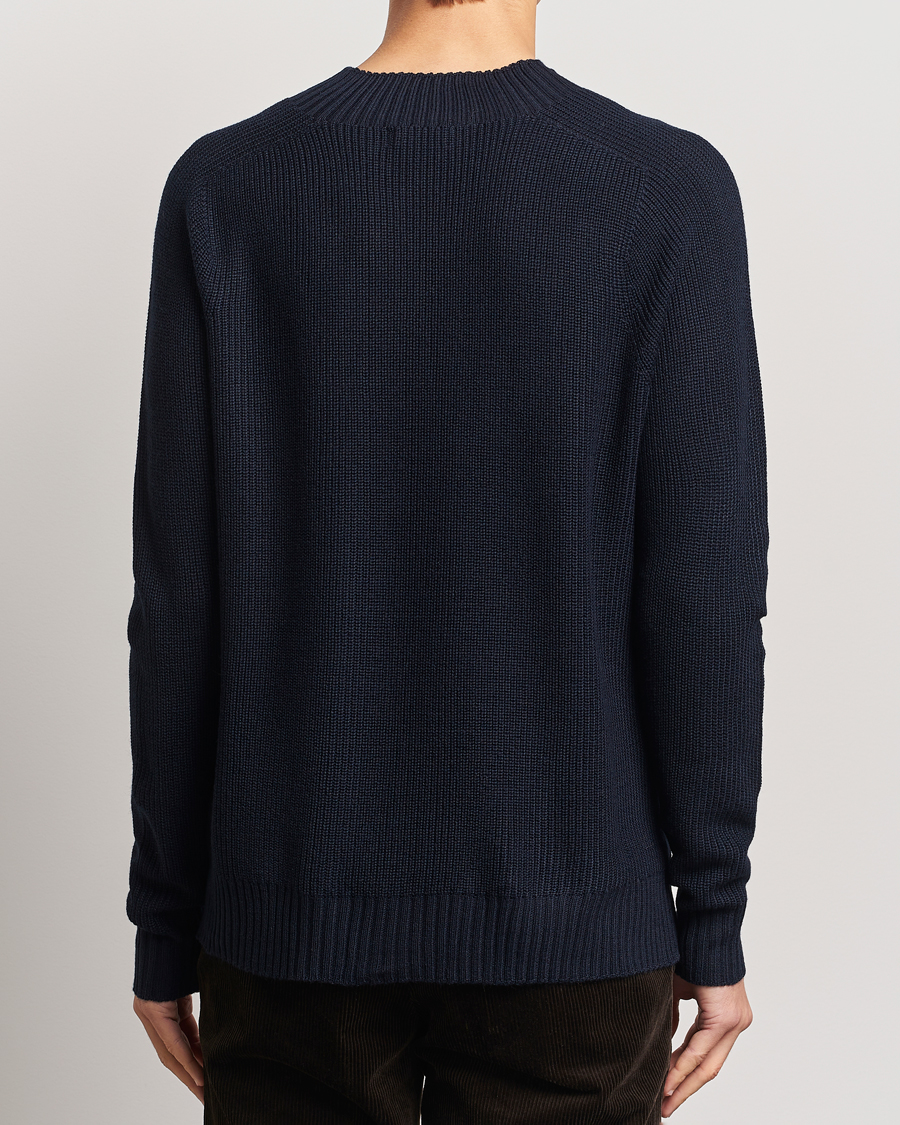Hombres | Jerséis y prendas de punto | Oscar Jacobson | Collins Knitted Wool Turtleneck Navy
