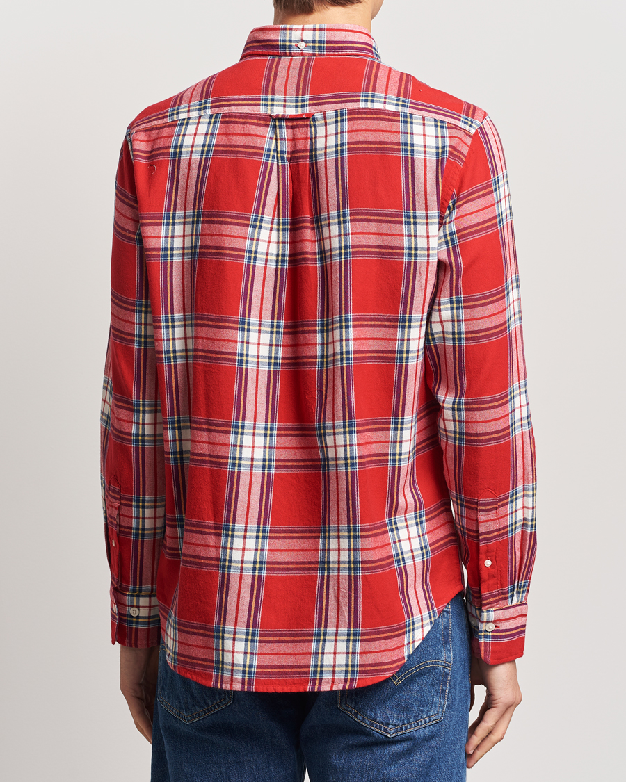 Hombres | Camisas | Gant | Regular Flannel Check Shirt Ruby Red
