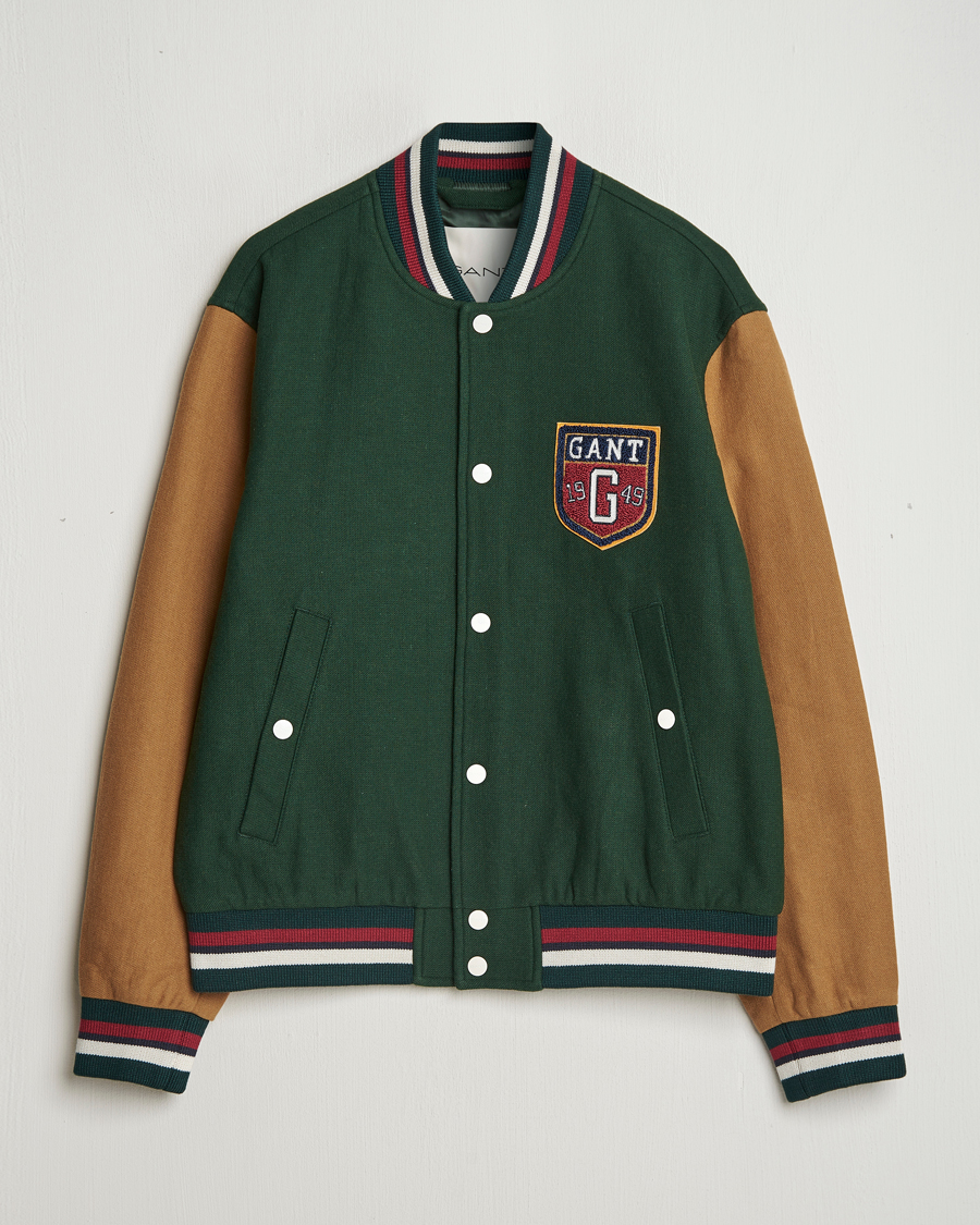 Hombres | Abrigos y chaquetas | GANT | Wool Varisty Jacket Tartan Green