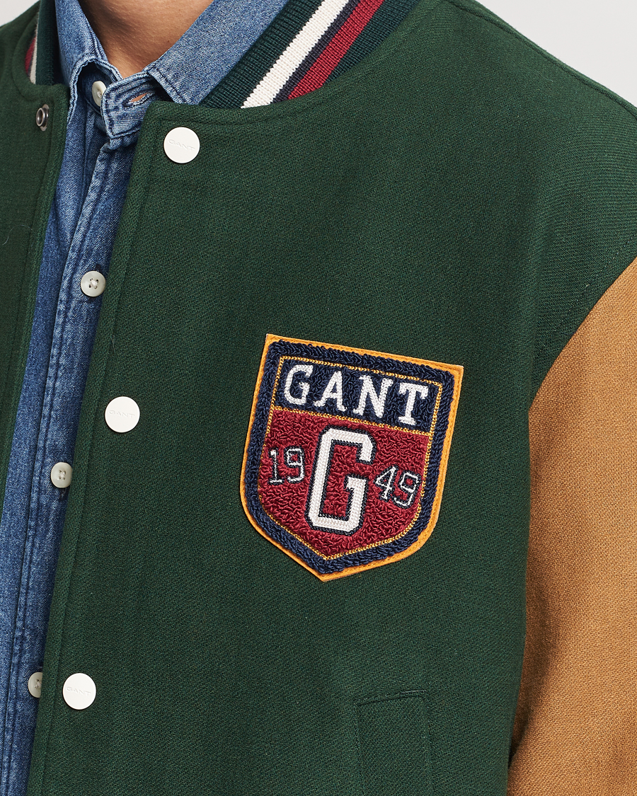 Hombres | Abrigos y chaquetas | GANT | Wool Varisty Jacket Tartan Green