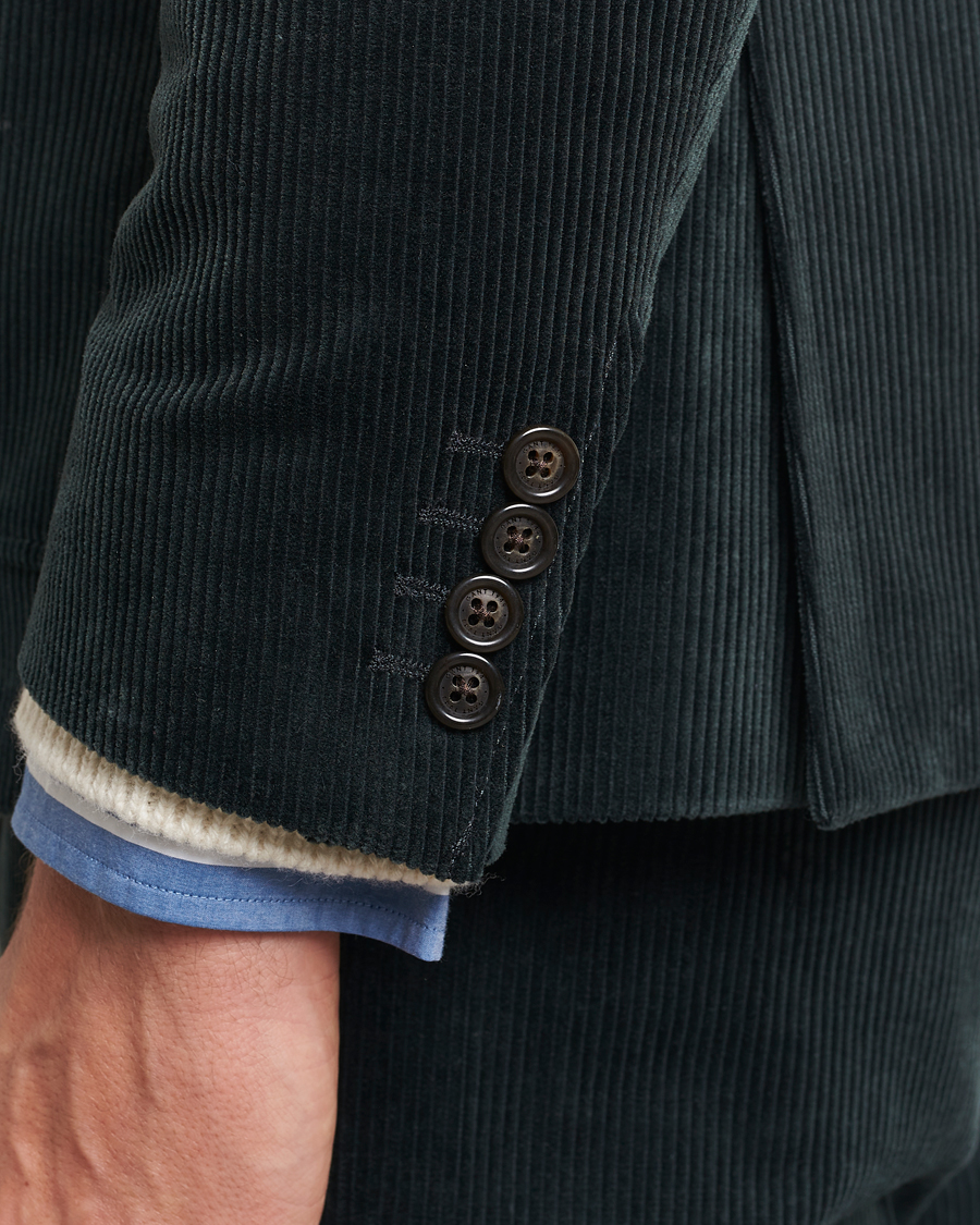 Hombres | Blazers | Gant | Slim Corduroy Suit Jacket Tartan Green