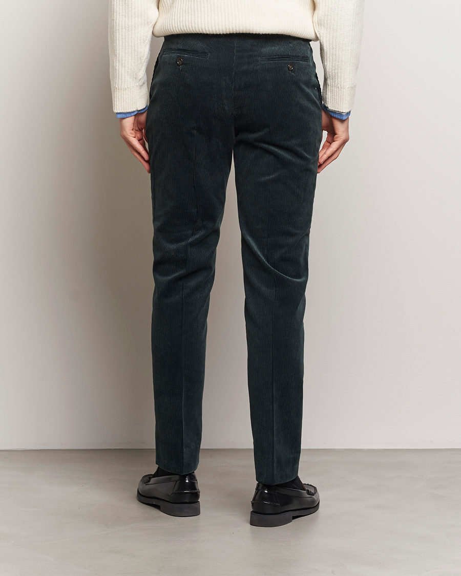 Hombres | Pantalones | Gant | Slim Corduroy Suit Trousers Tartan Green
