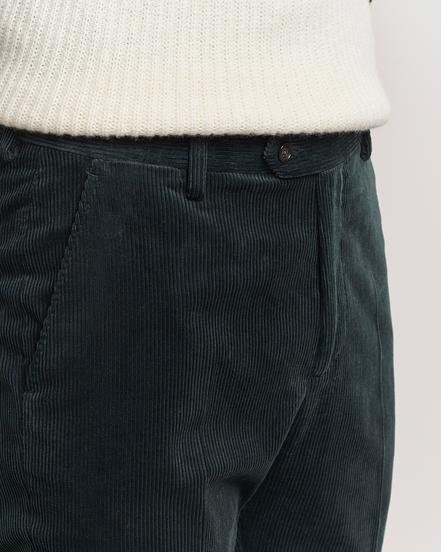 Hombres | Pantalones | Gant | Slim Corduroy Suit Trousers Tartan Green