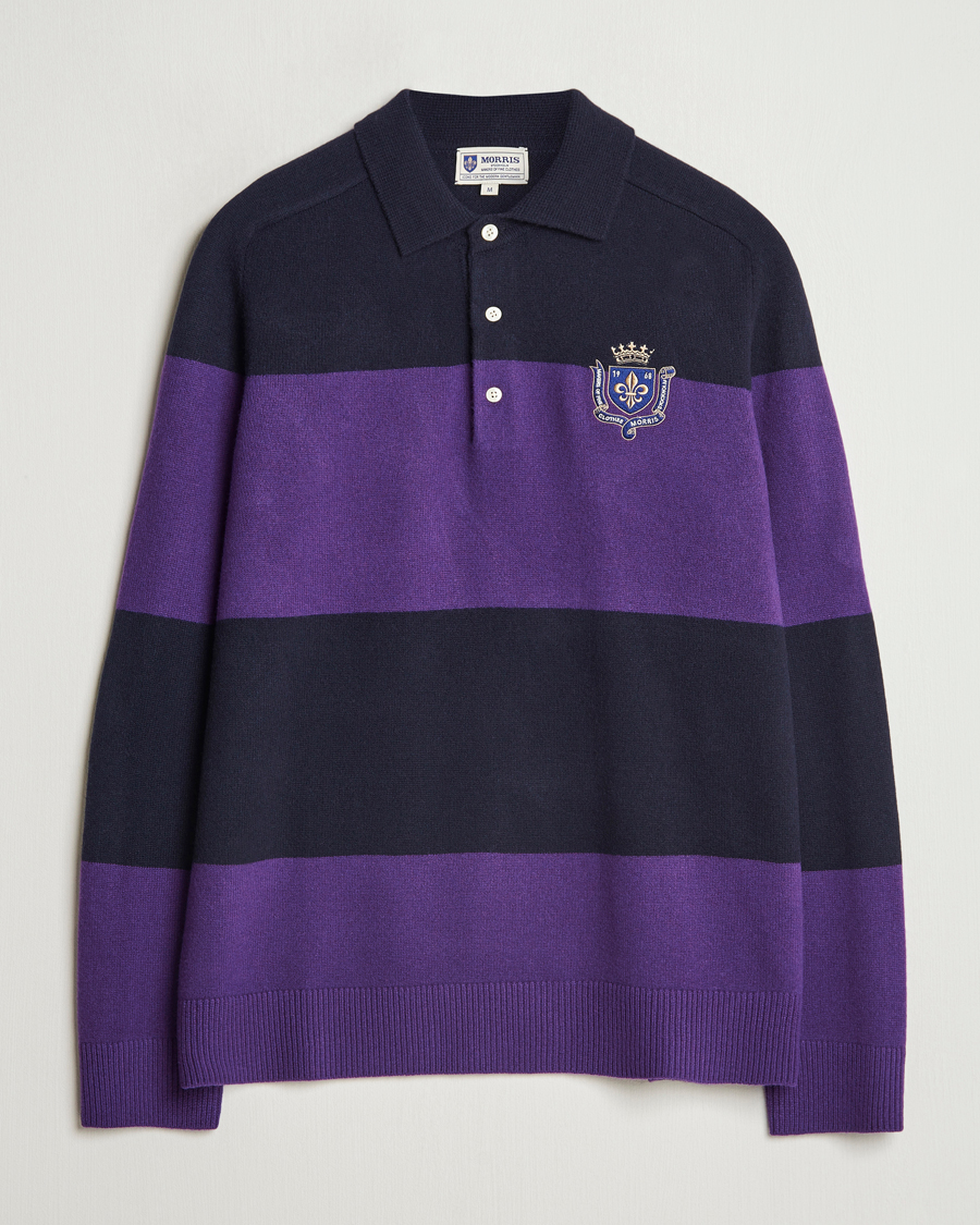 Hombres | Jerséis y prendas de punto | Morris | Frank Knitted Rugger Purple
