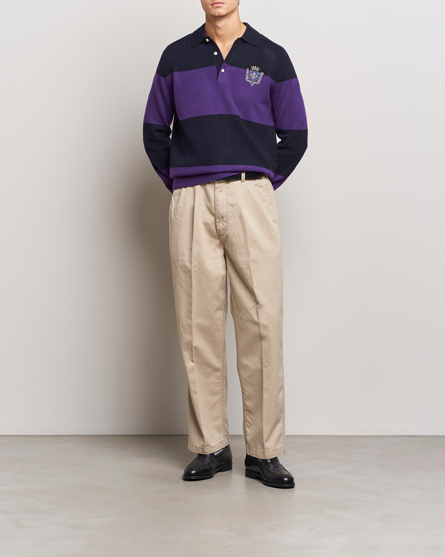 Hombres | Jerséis y prendas de punto | Morris | Frank Knitted Rugger Purple