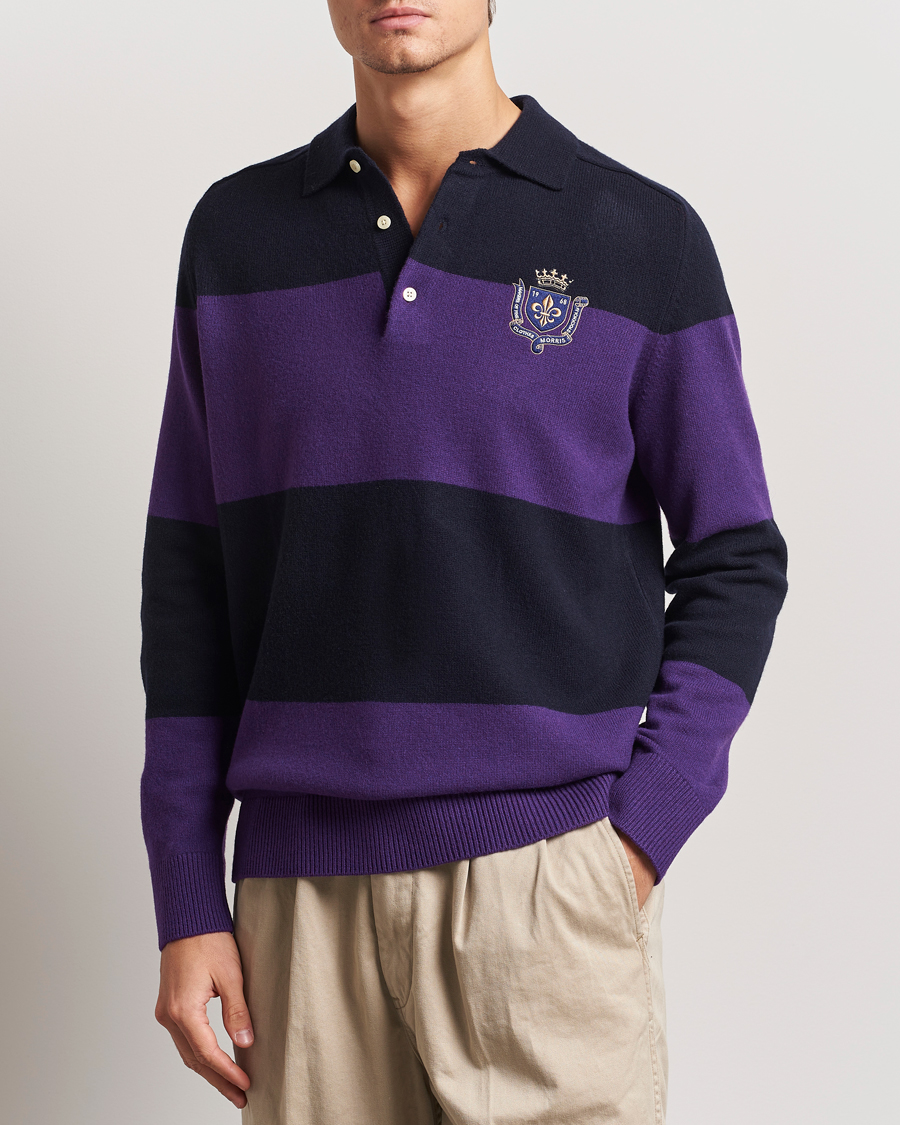 Hombres | Jerséis y prendas de punto | Morris | Frank Knitted Rugger Purple