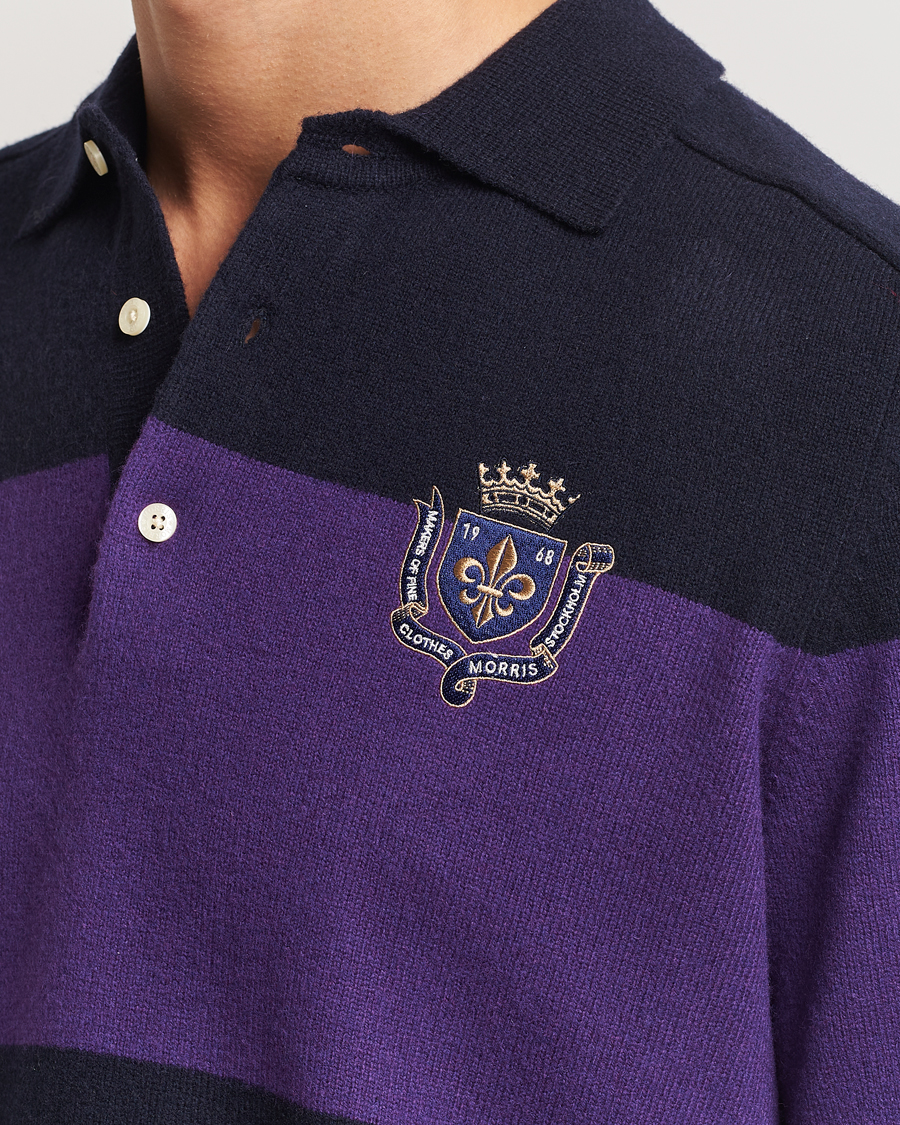 Hombres | Jerséis y prendas de punto | Morris | Frank Knitted Rugger Purple