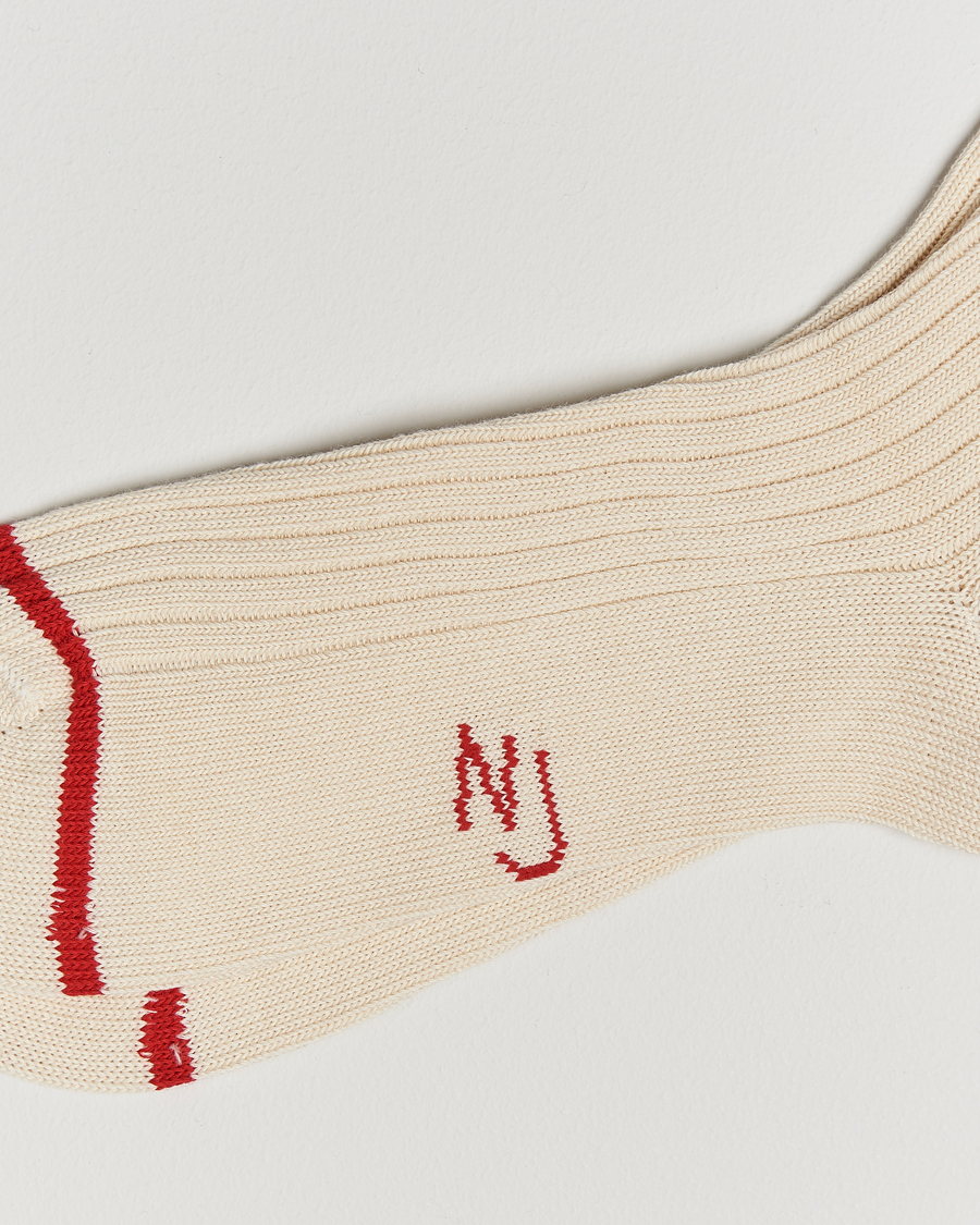 Hombres | Ropa interior y calcetines | Nudie Jeans | Retro Tennis Socks Off White/Red