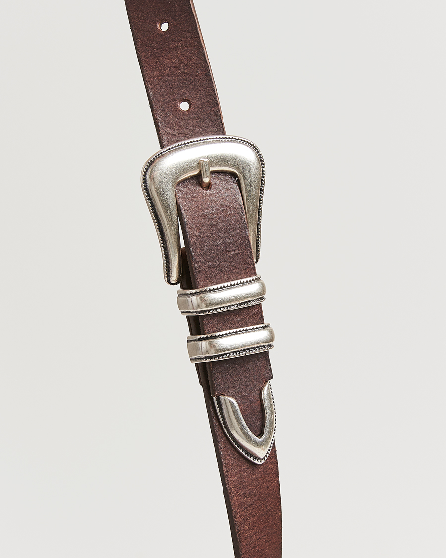 Hombres | Cinturones | Nudie Jeans | Western Silver Belt Dark Brown