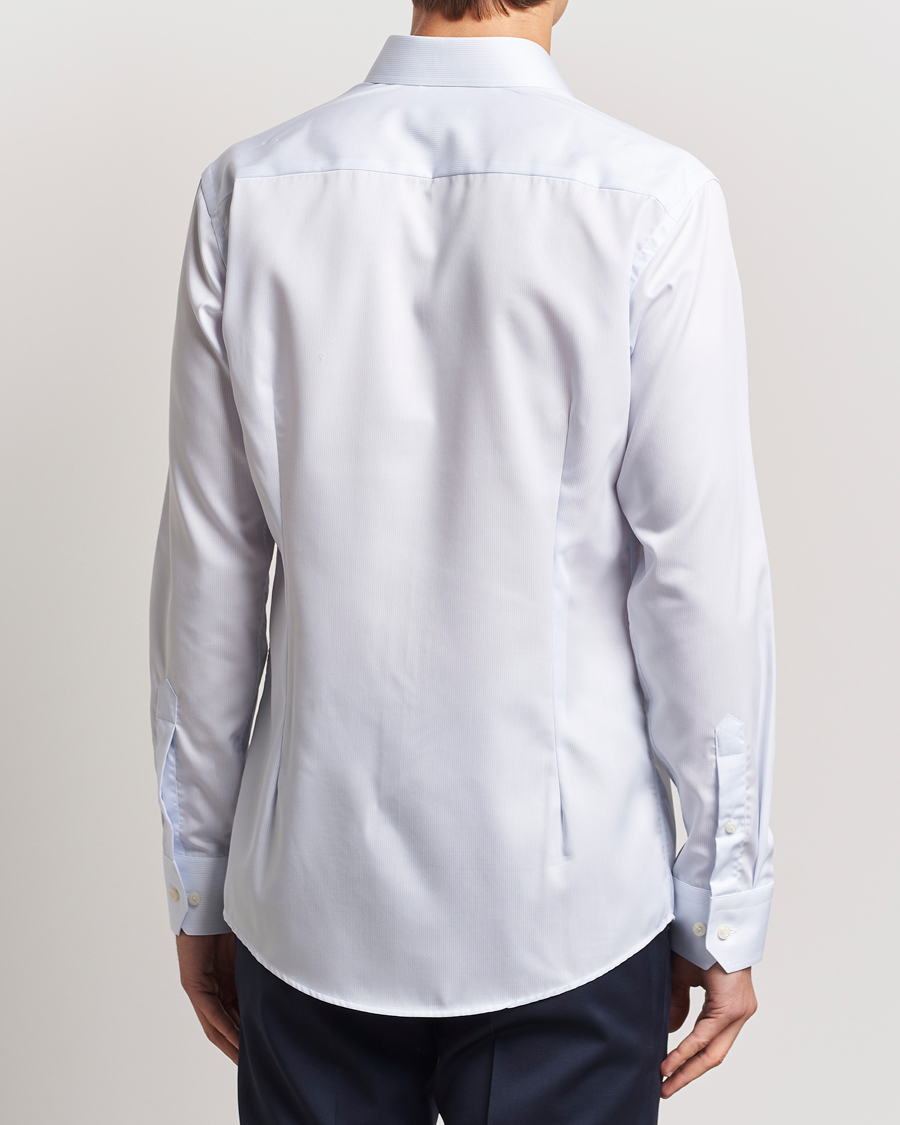 Hombres | Camisas | Eton | Slim Fit Twill Hairline Stripe Shirt Blue/White