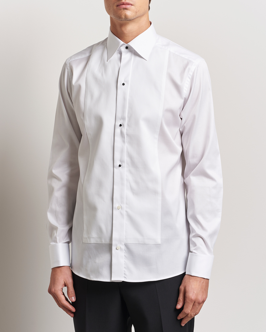 Hombres | Camisas | Eton | Slim Fit Plissé Tuxedo Shirt White