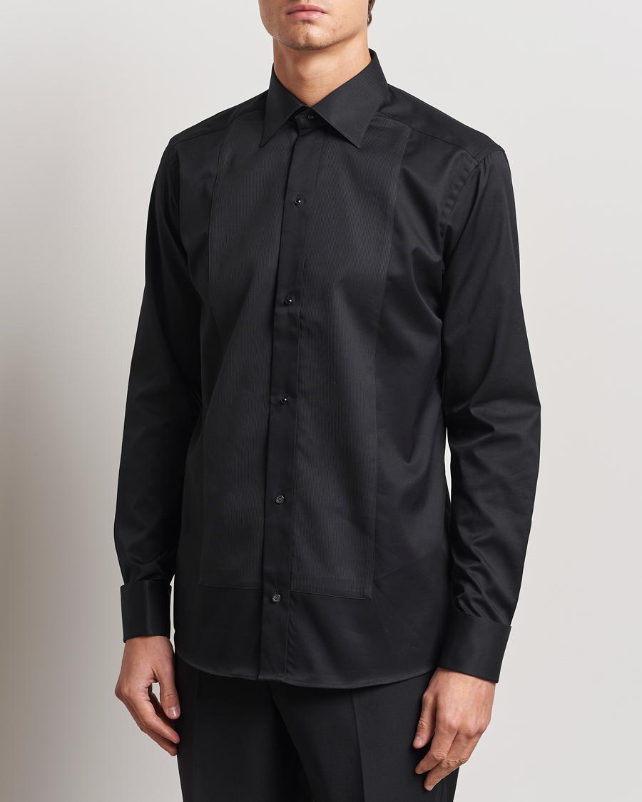 Hombres | Camisas | Eton | Slim Fit Plissé Tuxedo Shirt Black