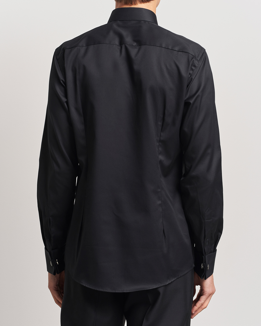 Hombres | Camisas | Eton | Slim Fit Plissé Tuxedo Shirt Black